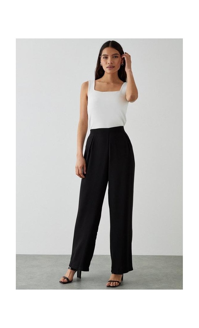 Pull On Wide Leg Trouser