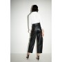 Real Leather Barrel Leg Trouser