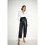 Real Leather Barrel Leg Trouser