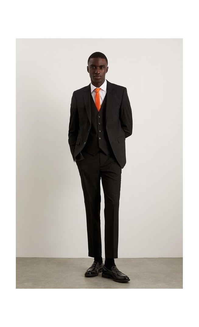 Skinny Fit Black Essential Suit Trousers