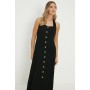 Halter Neck Button Through Midi Dress