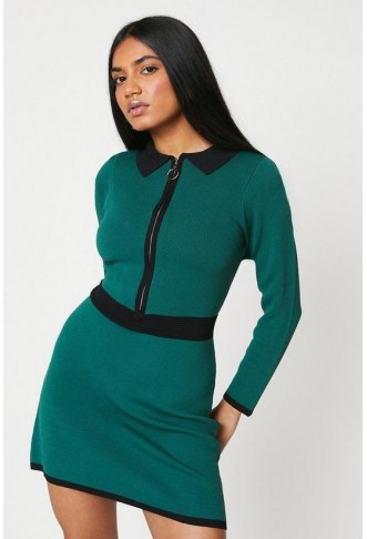 Petite Ottoman Waistband Knitted Mini Dress