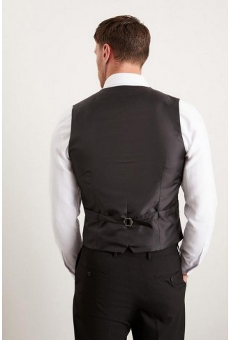 Slim Fit Black Essential Waistcoat