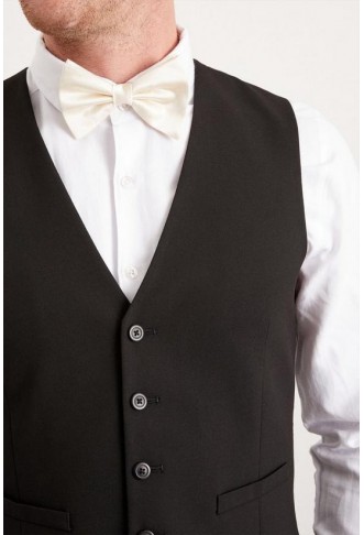 Slim Fit Black Essential Waistcoat