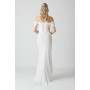 Draped Bardot Cap Sleeve Wrap Skirt Wedding Dress