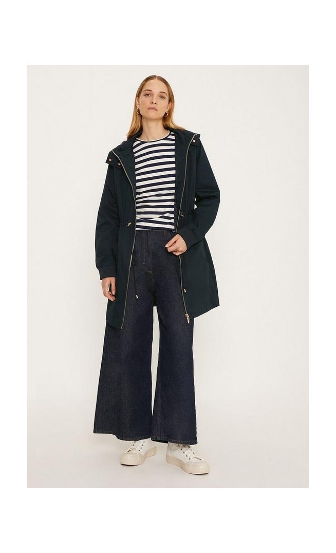 Lightweight Cotton Midi Parka Coat