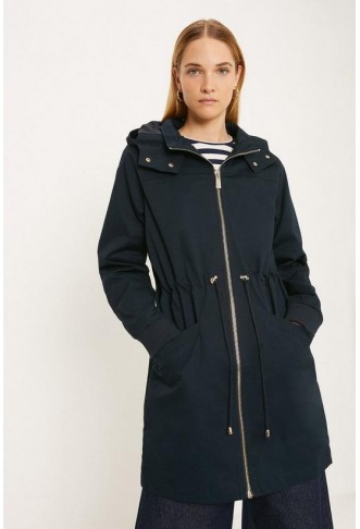 Lightweight Cotton Midi Parka Coat