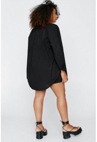 Plus Size Oversized Poplin Shirt