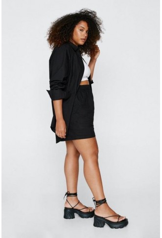 Plus Size Oversized Poplin Shirt