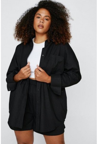 Plus Size Oversized Poplin...