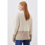 Cotton Plaited Viscose Blend Rib Knit Colour Block Pocket Cardigan