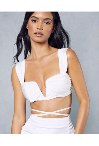 Satin V Bar Ruched Bralet