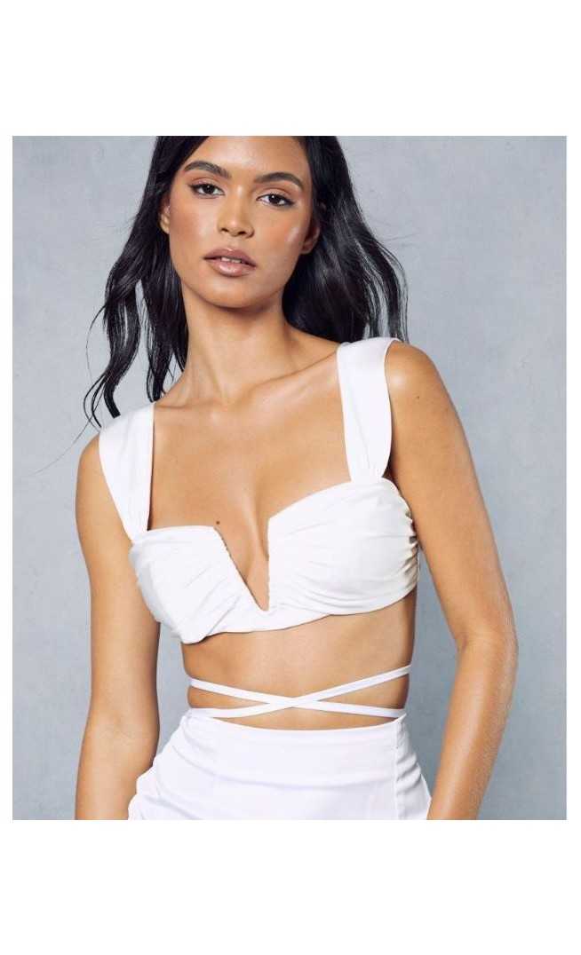 Satin V Bar Ruched Bralet