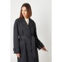 Herringbone Detail Belted Coat