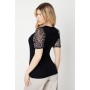 Contrast Mesh Sleeve Top