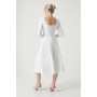 Cowl Front Fit And Flare Ponte Wedding Dress