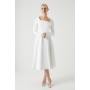 Cowl Front Fit And Flare Ponte Wedding Dress