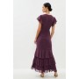 Petite Tiered Hem Ruffle Maxi Dress