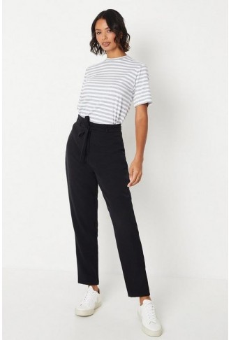 Belted Waist Tapered Trouser