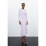 Premium Drape Knit Asymmetric Maxi Dress