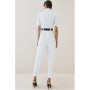 Structured Crepe Forever Belted Jumpsuit