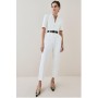 Structured Crepe Forever Belted Jumpsuit