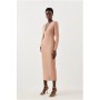 Figure Form Bandage Knit V Neck Midaxi Dress