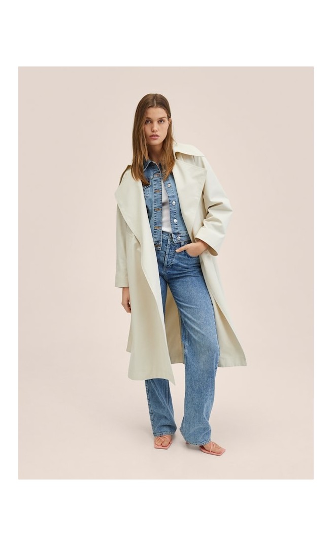 Oversize water-repellent trench coat