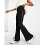 Strike cut out knitted pants in dark brown - BLACK