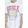 SikSilk Men's Varsity Oversized T-Shirt White