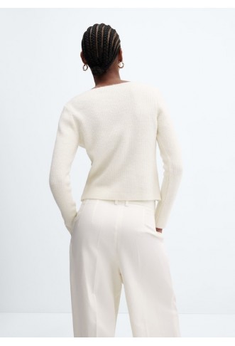 Boat-neck knitted sweater