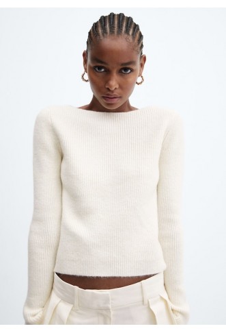 Boat-neck knitted sweater