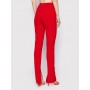 Red Slim Fit Fabric Trousers