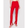 Red Slim Fit Fabric Trousers