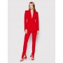 Red Slim Fit Fabric Trousers