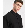 Weekday stay jersey overshirt in black