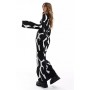 NA-KD wide sleeve knitted maxi dress in black print