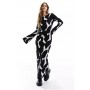 NA-KD wide sleeve knitted maxi dress in black print