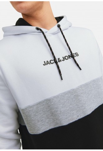 JJEREID BLOCKING HOOD - Hoodie - white