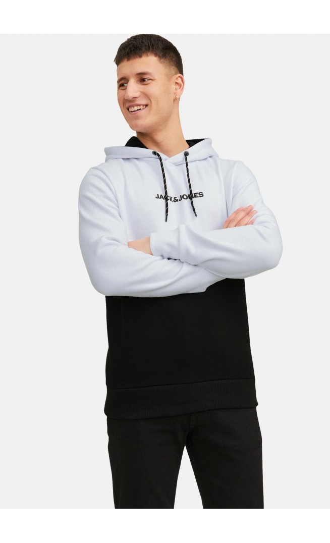 JJEREID BLOCKING HOOD - Hoodie - white