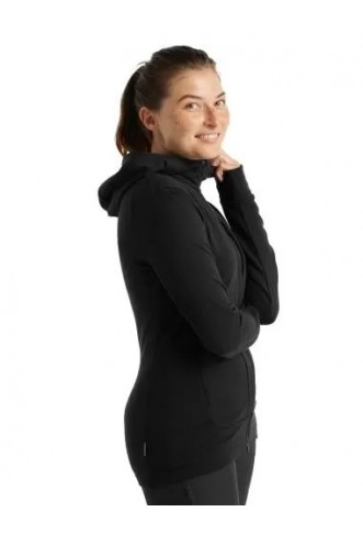 Icebreaker Women Quantum III LS Zip Hoodie - black