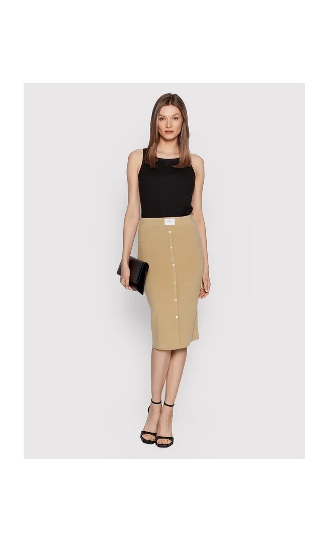 Pencil Skirt J20J218714 Brown Slim Fit