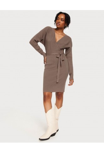 VMHOLLYREM LS V-NECK DRESS...