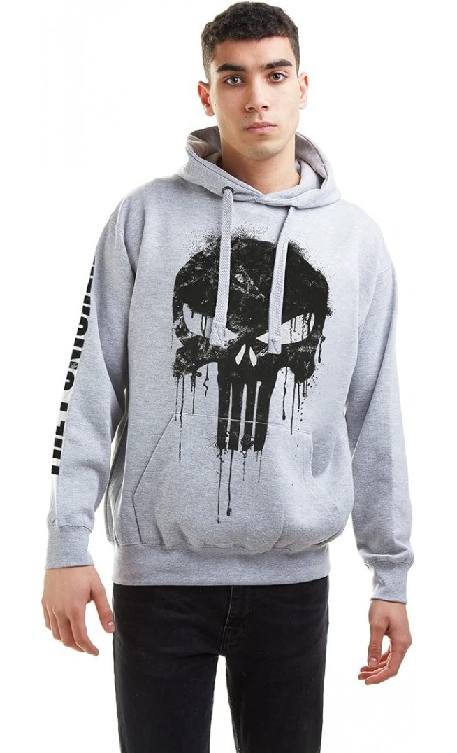 Marvel Men's Punisher Skull Hooded Sweatshirt