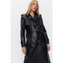 Premium Classic Faux Leather Trench Coat