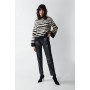 Mono Pointelle Striped Crew Neck Jumper