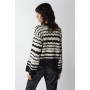 Mono Pointelle Striped Crew Neck Jumper