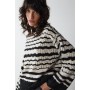 Mono Pointelle Striped Crew Neck Jumper