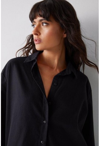 Poplin Oversized Shirt Dress