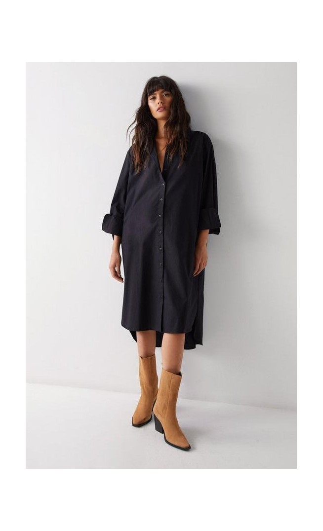 Poplin Oversized Shirt Dress